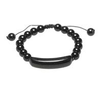 Naturosphère - Bijoux naturels C13 - Bracelet tressé perles rondes en obsidienne noire