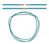 Naturosphère - Bijoux naturels C14 - Cordon cuir de chevreau fermoir baïonnette - 38 cm - Couleur Bleu turquoise