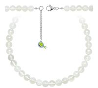 Naturosphère - Bijoux naturels C16 - Collier en agate blanche - Perles rondes 10 mm - 43 cm
