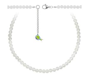 Naturosphère - Bijoux naturels C16 - Collier en agate blanche - Perles rondes 6 mm - 38 cm
