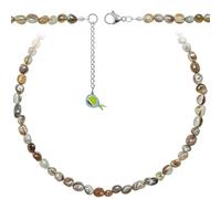 Naturosphère - Bijoux naturels C16 - Collier en agate de Botswana - Perles roulées 5 à 8 mm - 43 cm