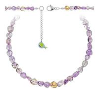 Naturosphère - Bijoux naturels C16 - Collier en amétrine - Perles Pierres roulées 7 à 10 mm - 38 cm