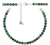 Naturosphère - Bijoux naturels C16 - Collier en fuchsite verte - Perles rondes 8 mm - 55 cm