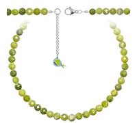 Naturosphère - Bijoux naturels C16 - Collier en jade néphrite - Perles rondes facettées 8 mm - 55 cm