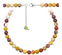 Naturosphère - Bijoux naturels C16 - Collier en jaspe mokaite - Perles rondes 10 mm - 43 cm