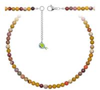 Naturosphère - Bijoux naturels C16 - Collier en jaspe mokaite - Perles rondes 6 mm - 70 cm