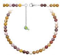 Naturosphère - Bijoux naturels C16 - Collier en jaspe mokaite - Perles rondes 8 mm - 50 cm