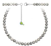 Naturosphère - Bijoux naturels C16 - Collier en jaspe picasso - Perles rondes 8 mm - 43 cm