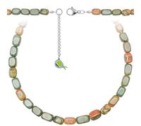 Naturosphère - Bijoux naturels C16 - Collier en Jaspe Polychrome - Perles roulées 8 à 12 mm - 55 cm