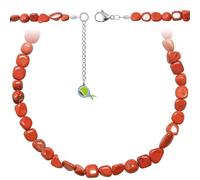 Naturosphère - Bijoux naturels C16 - Collier en jaspe rouge - Perles roulées 7 à 10 mm - 50 cm