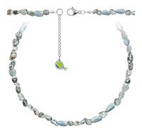Naturosphère - Bijoux naturels C16 - Collier en larimar - Perles roulées 5 à 8 mm - 38 cm
