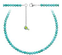 Naturosphère - Bijoux naturels C16 - Collier en magnésite bleu turquoise - Perles rondes 6 mm - 38 cm