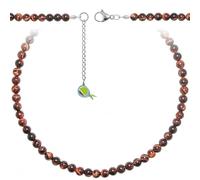 Naturosphère - Bijoux naturels C16 - Collier en oeil de boeuf ou taureau - Perles rondes 6 mm - 70 cm