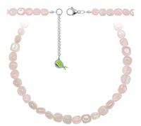 Naturosphère - Bijoux naturels C16 - Collier en quartz rose - Perles roulées 8 à 12 mm - 90 cm