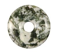 Naturosphère - Bijoux naturels C17 - Donut Pi Chinois en agate arbre pour pendentif - Diamètre 4 cm