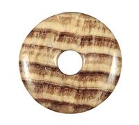 Naturosphère - Bijoux naturels C17 - Donut Pi Chinois en aragonite marron pour pendentif - Diamètre 3 cm