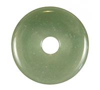 Naturosphère - Bijoux naturels C17 - Donut Pi Chinois en aventurine verte pour pendentif - Diamètre 4 cm