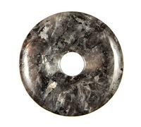 Naturosphère - Bijoux naturels C17 - Donut Pi Chinois en larvikite pour pendentif - Diamètre 4 cm