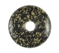 Naturosphère - Bijoux naturels C17 - Donut Pi Chinois en porphyre impérial vert pour pendentif - Diamètre 5 cm