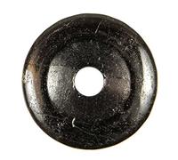 Naturosphère - Bijoux naturels C17 - Donut Pi Chinois en tourmaline noire pour pendentif - Diamètre 3 cm
