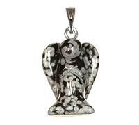 Naturosphère - Bijoux naturels C17 - Pendentif ange en obsidienne neige