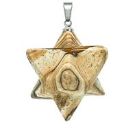 Naturosphère - Bijoux naturels C17 - Pendentif étoile Merkaba en Jaspe Paysage