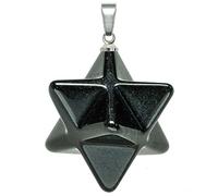 Naturosphère - Bijoux naturels C17 - Pendentif étoile Merkaba en Obsidienne