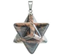 Naturosphère - Bijoux naturels C17 - Pendentif étoile Merkaba en Obsidienne Acajou