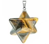 Naturosphère - Bijoux naturels C17 - Pendentif étoile Merkaba en Oeil de Tigre