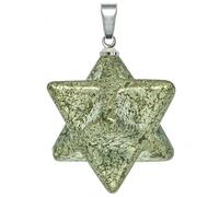 Naturosphère - Bijoux naturels C17 - Pendentif étoile merkaba en pyrite