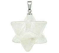 Naturosphère - Bijoux naturels C17 - Pendentif étoile Merkaba en Quartz Blanc