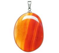 Naturosphère - Bijoux naturels C17 - Pendentif Galet Plat en cornaline