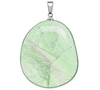Naturosphère - Bijoux naturels C17 - Pendentif Galet Plat en Fluorite Verte