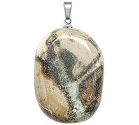 Naturosphère - Bijoux naturels C17 - Pendentif Galet Plat en Septaria