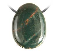 Naturosphère - Bijoux naturels C17 - Pendentif goutte pierre percée en jaspe héliotrope