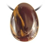 Naturosphère - Bijoux naturels C17 - Pendentif goutte pierre percée en jaspe mokaïte