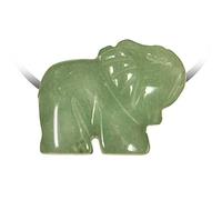 Naturosphère - Bijoux naturels C17 - Pendentif pierre percée élephant en aventurine verte