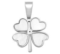 Naturosphère - Bijoux naturels C17 - Petit pendentif en nacre et métal trèfle à 4 feuilles