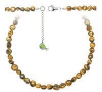 Naturosphère - Collier en oeil de tigre - Perles roulées 8 à 10 mm - 55 cm