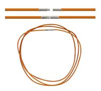 Naturosphère - Cordon cuir de chevreau fermoir baïonnette en argent rhodié - 38 cm - Couleur Orange