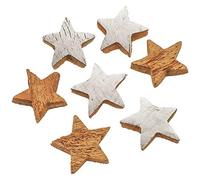 Naturosphère - Décoration Naturelle C47 - Etoiles Semi-Blanches découpées dans Une Noix de Coco - Lot de 10