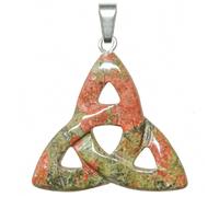 Naturosphère - Pendentif noeud de la trinité celtique en unakite