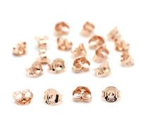 NaturSchatulle Boucles d'oreilles papillon en argent 925 plaqué or rose I 2 paires de bouchons d'oreille DIY Pousettes écrous.