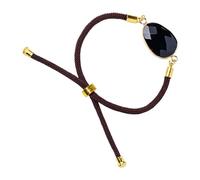 Naturstein Kristall Armband Für Damen - Facettierter Heilstein Mit Edler Metallkante | Boho Energie-Armschmuck Zur Beruhigung & Erdung, Handgefertigter Kristal-Anhänger, Ideales Spirituelles Geschenk