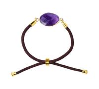 Naturstein Kristall Armband Für Damen - Facettierter Heilstein Mit Edler Metallkante | Boho Energie-Armschmuck Zur Beruhigung & Erdung, Handgefertigter Kristal-Anhänger, Ideales Spirituelles Geschenk