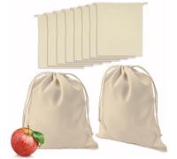 Naturstube® Sac Tissu Cordon [10 pièces] Set de Sacs à Coton 25 x 30 cm Sacs résistants avec Cordon de Serrage, certifiés Oeko-Tex, Pochette, Donation d'arbre Incluse