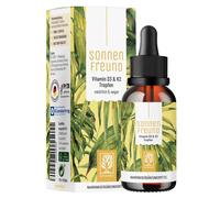 Naturtreu SonnenFreund Vitamine D3 + K2 MK7 pour les végétaliens - 30 ml