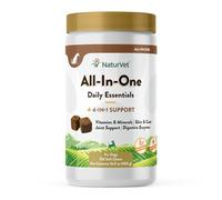 NaturVet Complément alimentaire tout-en-un pour chien - Pour soutien articulaire, digestion, soins de la peau, pelage - Multivitamines pour chiens avec minéraux, oméga-3, 6, 9 - Vitamines sans blé pour chiens - 120 friandises à mâcher souples