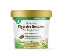 NaturVet - Enzymes digestives pour chats et probiotiques - 60 friandises à mâcher douces - Aide à soutenir le changement de régime alimentaire et un tube digestif sain - Aide à l'absorption des