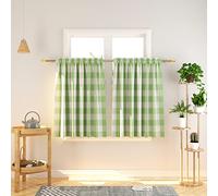 Natus Weaver Lot de 2 Rideaux Brise-bise avec Passe-Tringle pour fenêtre de Cuisine, Salle de Bains, Motif Carreaux Buffalo, Vert et Blanc, 137,2 x 91,4 cm